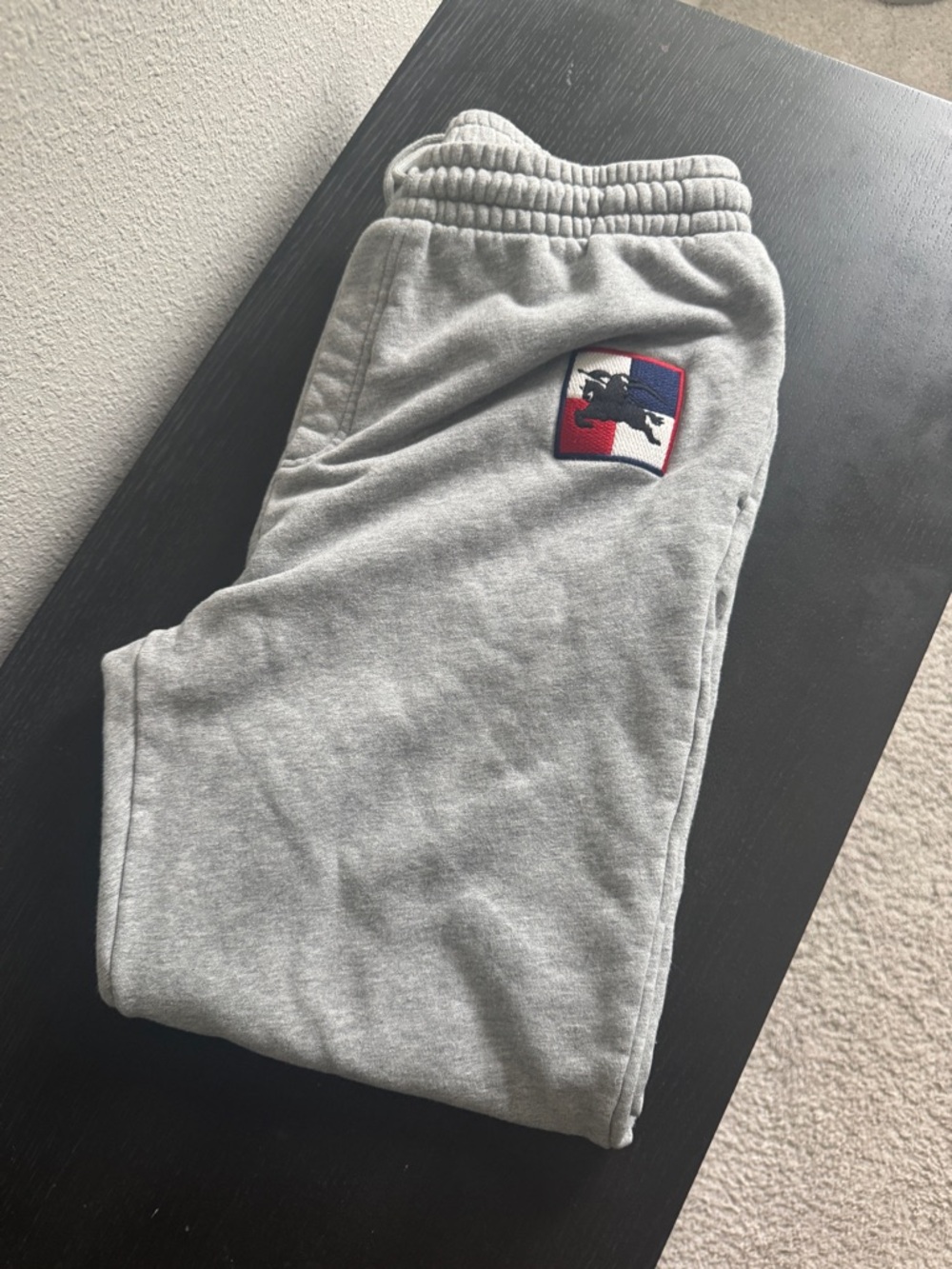 Burberry Gray Sweat Joggers with Horse Patch